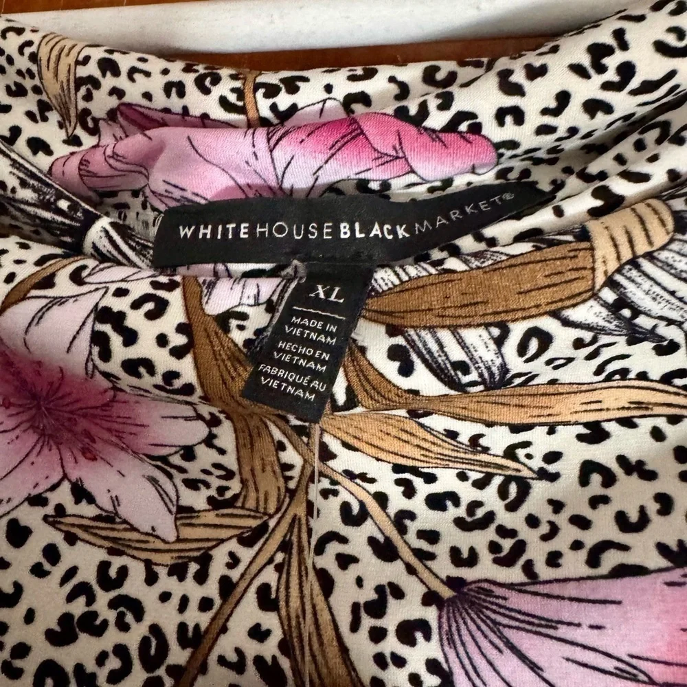 white house black market pink floral dress White House Black Market Floral Scuba Dress